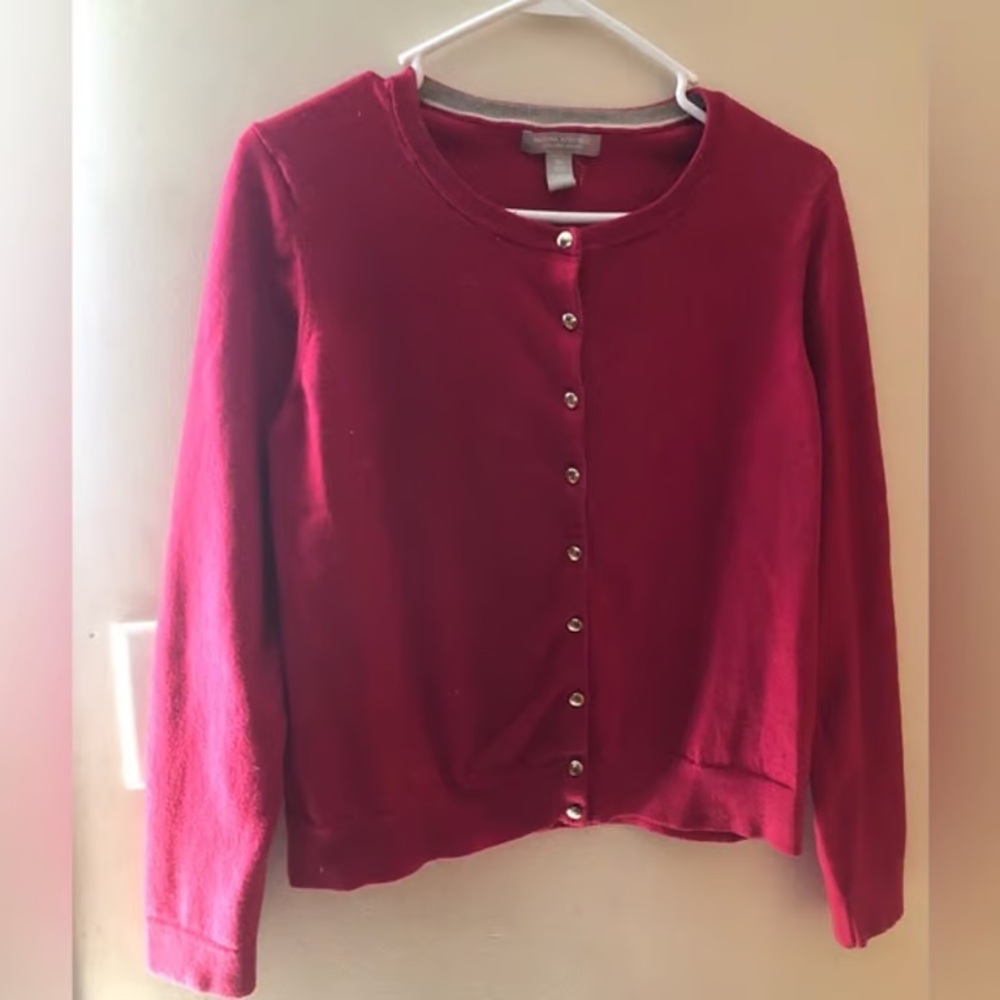 Banana Republic Red Cardigan Sweater